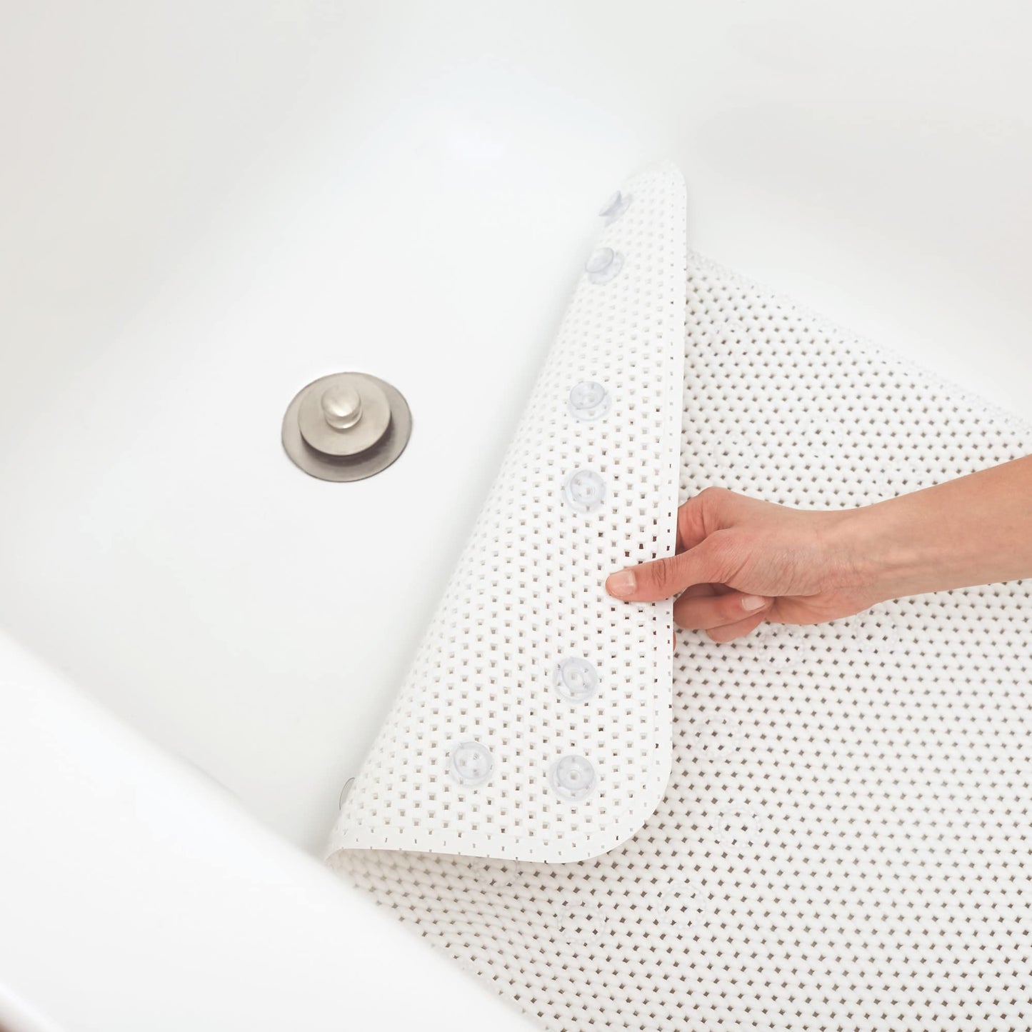 Duck Brand Softex Bath Mat for Tubs, Machine Washable, 17 x 36 Inches, Taupe, Skid Resistant (442097)