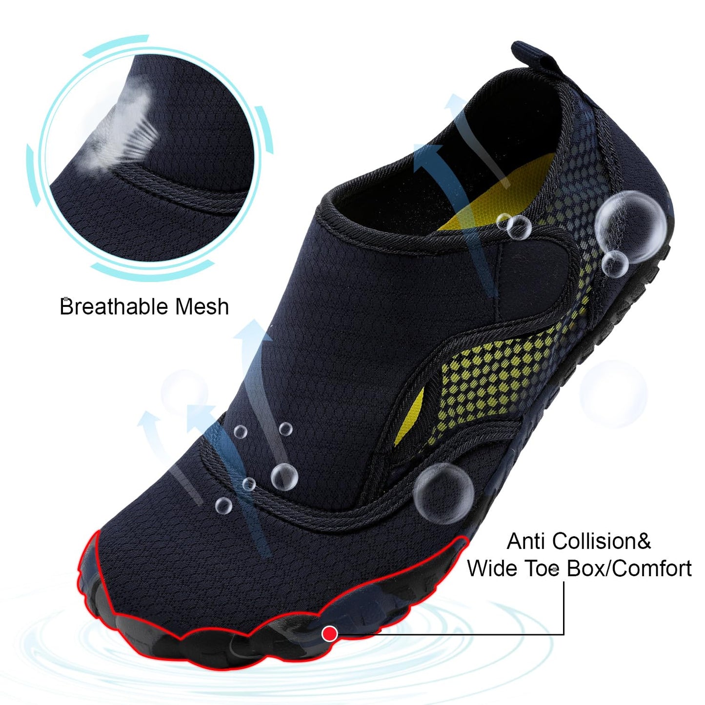 Centipede Demon Womens and Mens Water Shoes Thicken Soles Cozy Breathable Barefoot Athletic Aqua Shoes for Beach Swim Pool Diving Hiking Water Sports 8 Women/6.5 Men
