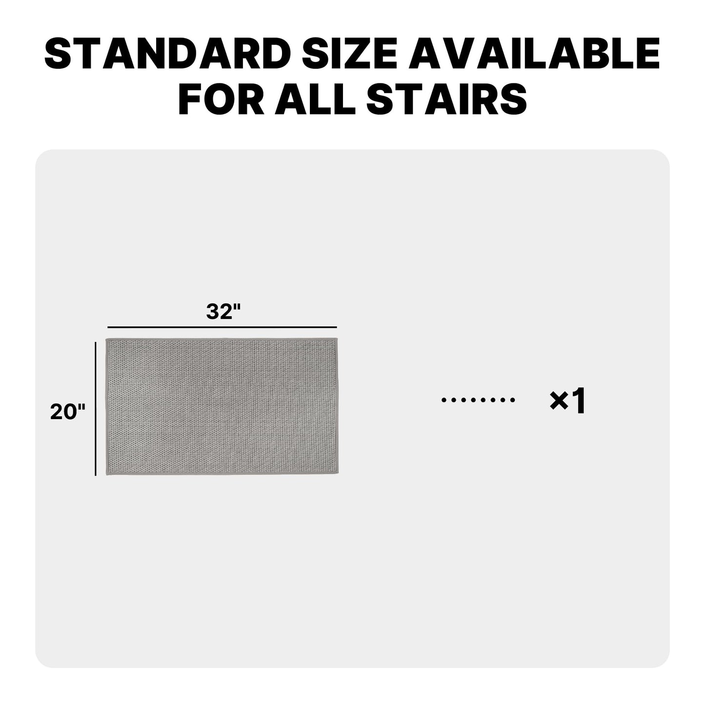 KUEAO Linen Stair Landing Carpet 20"X32"Non Slip Breathable Self-Adhesive Backing Linen Rug for Wooden Steps Peel and Stick Landing Mat Covers Indoor Absorbent