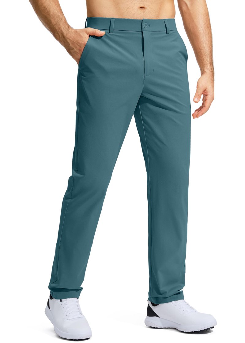 Pudolla Men's Golf Pants Stretch Work Pants for Men Dress Comfy Pants 32 Lightweight Quick Dry Casual Trousers(Vivid Blue 30Wx32L)
