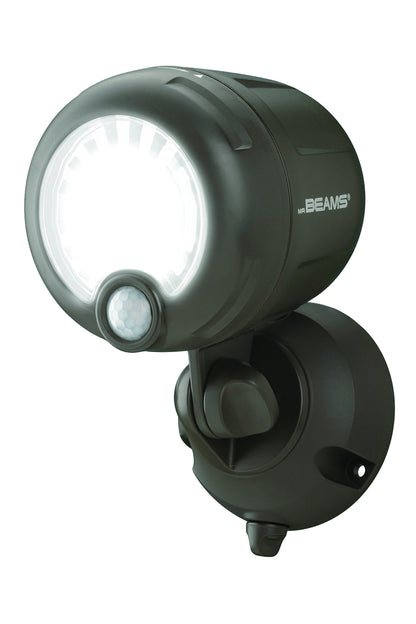 Mr. Beams Wireless 200 lm Battery-Operated Outdoor Motion-Sensor-Activated LED Spotlight, Brown