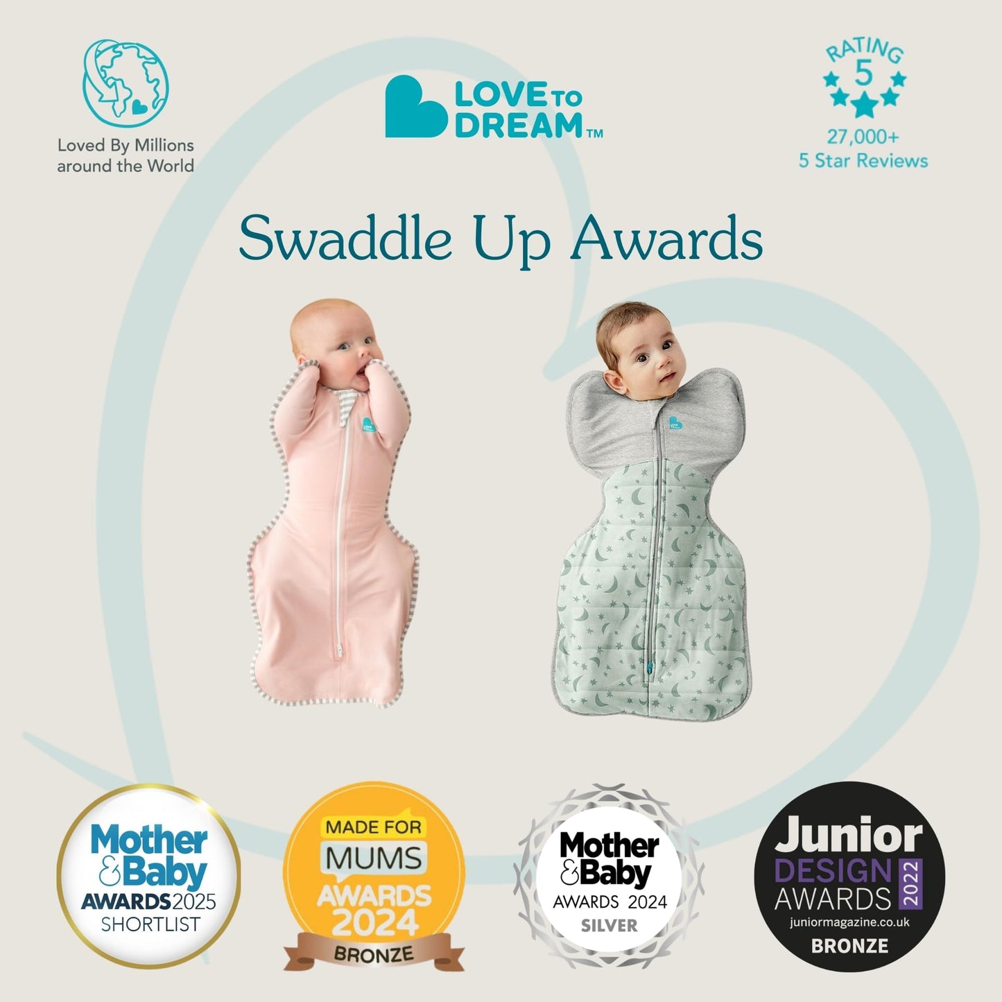 Love To Dream Swaddle Up, Small 3.5-6 kg - Deep Olive, Snug Fit, Supports Healthy Sleep Routine, 1.0 Tog - Ideal for 20-24°C Temperatures, Machine Washable Cotton & 2 Zips for Easy Nappy Changes