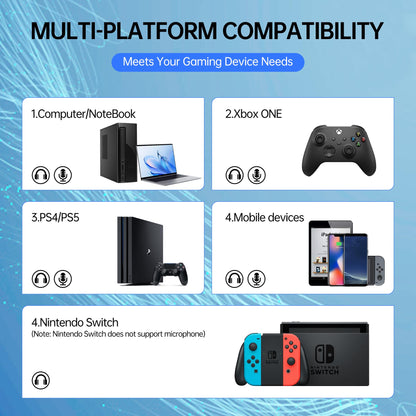 CASLSI Gaming Headsets with Mic for Xbox,PS4,PS5,Switch,PC,7.1 Surround Sound Gmaing Headphones with Noise Cancelling Microphone,50MM Dynamic Drivers, 3.5MM Audio Jack-White