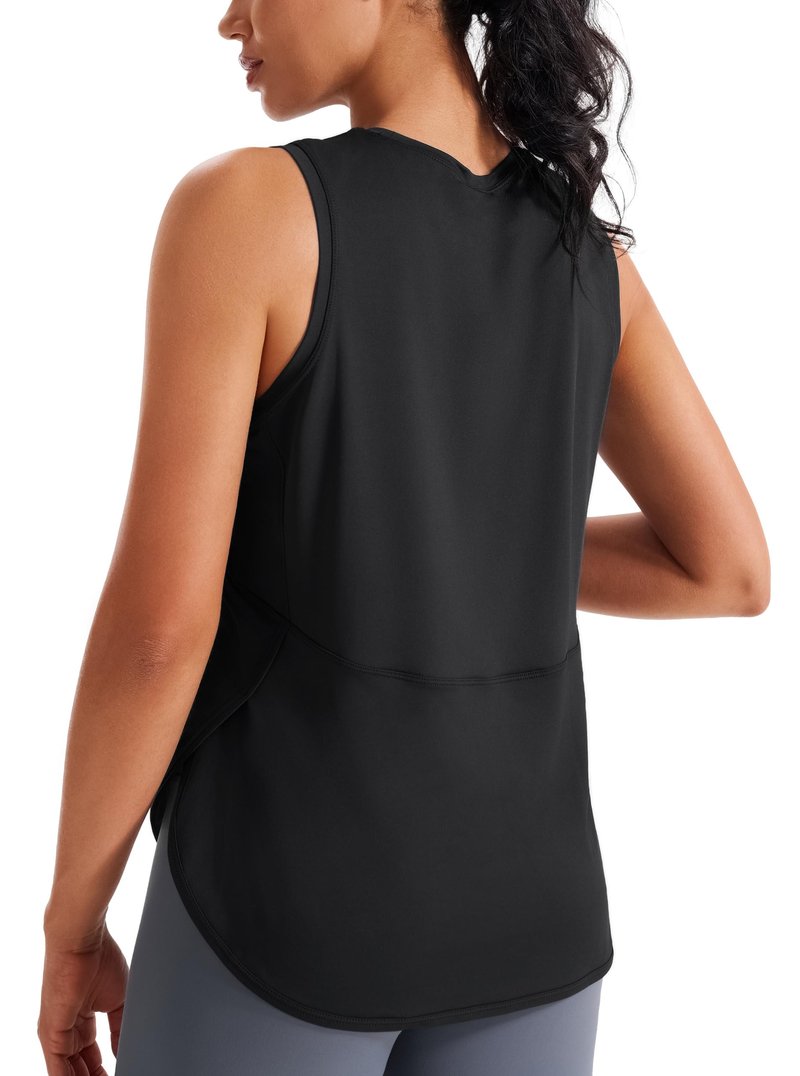 JOYSPELS Ice Silk Workout Tank Top Sleeveless Loose Fit Yoga Shirts UPF 50+ Black