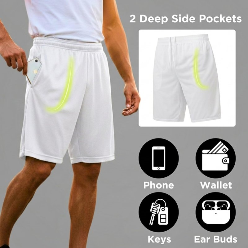 Ultra Performance 5 Pack Mens Shorts, Athletic Gym Shorts Workout Basketball Shorts for Men, X-Large
