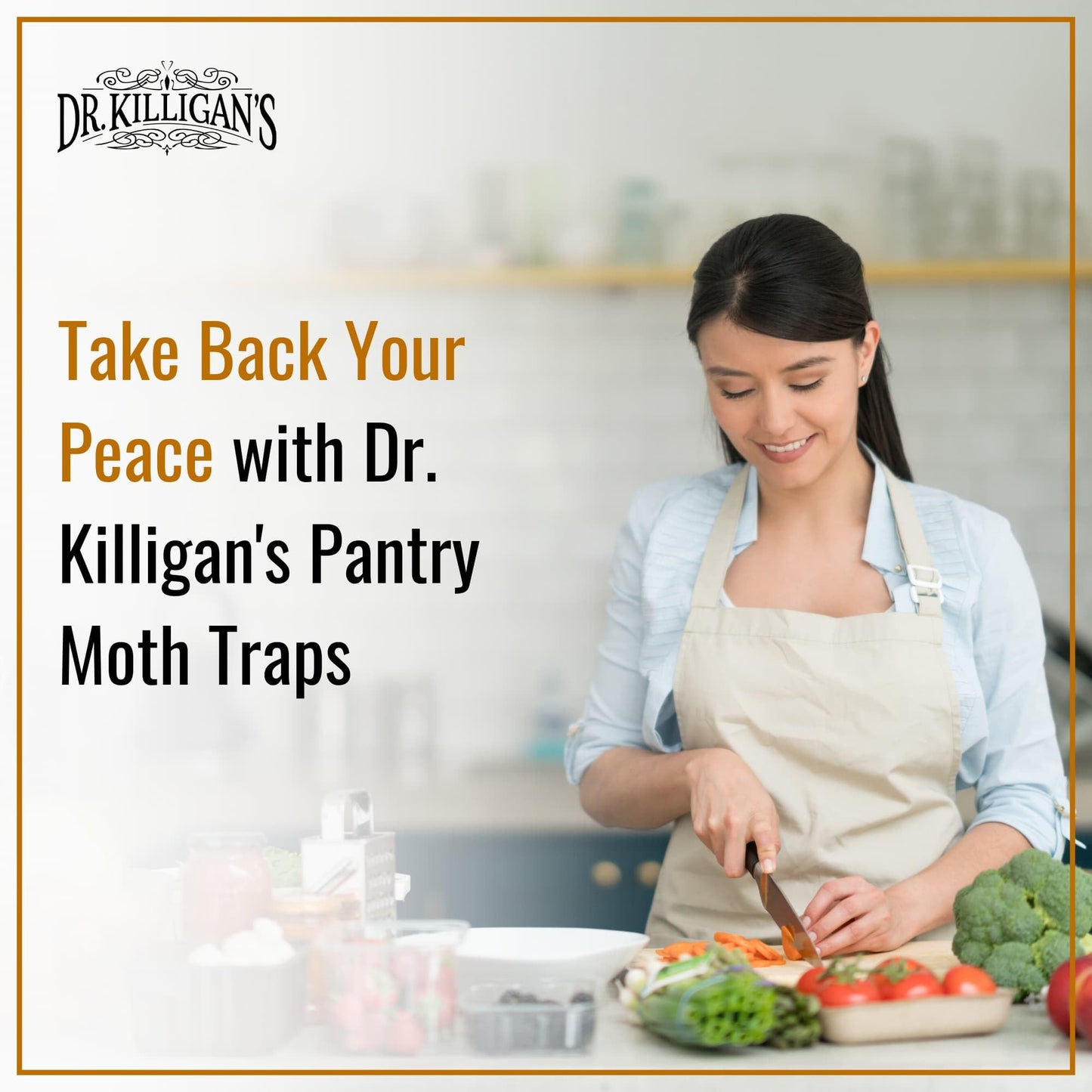 Dr. Killigan's Premium Double Potent Pantry Moth Traps with Pheromones Prime, Sticky Indian Meal Moth Traps for Kitchen, How to Get Rid of Moths in House, Organic Moth Pheromone Traps (6 Pack, Black)