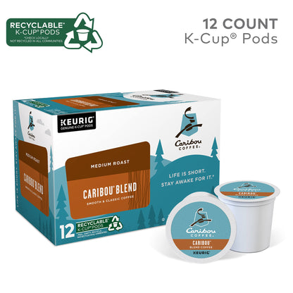 Caribou Coffee Caribou Blend Keurig Single-Serve K-Cup Pod, Medium Roast Coffee, 12 Count