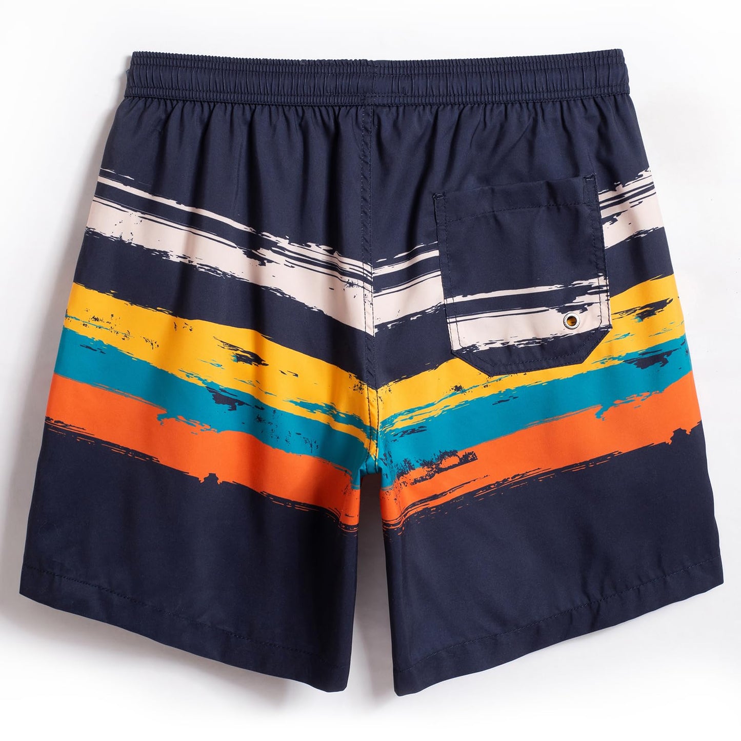 maamgic Mens Swim Trunks Quick Dry Swim Shorts with Mesh Lining Funny Swimwear Bathing Suits 7inch Leaves White Small