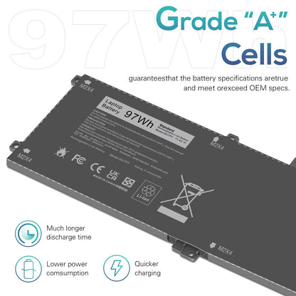 Fancy Buying 6GTPY Battery for Dell XPS 15 9560 9570 9550 7590 P56F P56F001 P56F002 Precision 5510 5520 5530 M5510 M5520 Vostro 7500 7590 GPM03 5XJ28 05XJ28 M2X4 5D91C 451-BBYB-TM 1P6KD 4GVGH