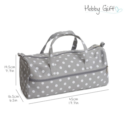 Hobbygift MR4698_ Value: Knitting Bag: Grey Spot, Cotton Blend, 15 x 42 x 17.5 cm