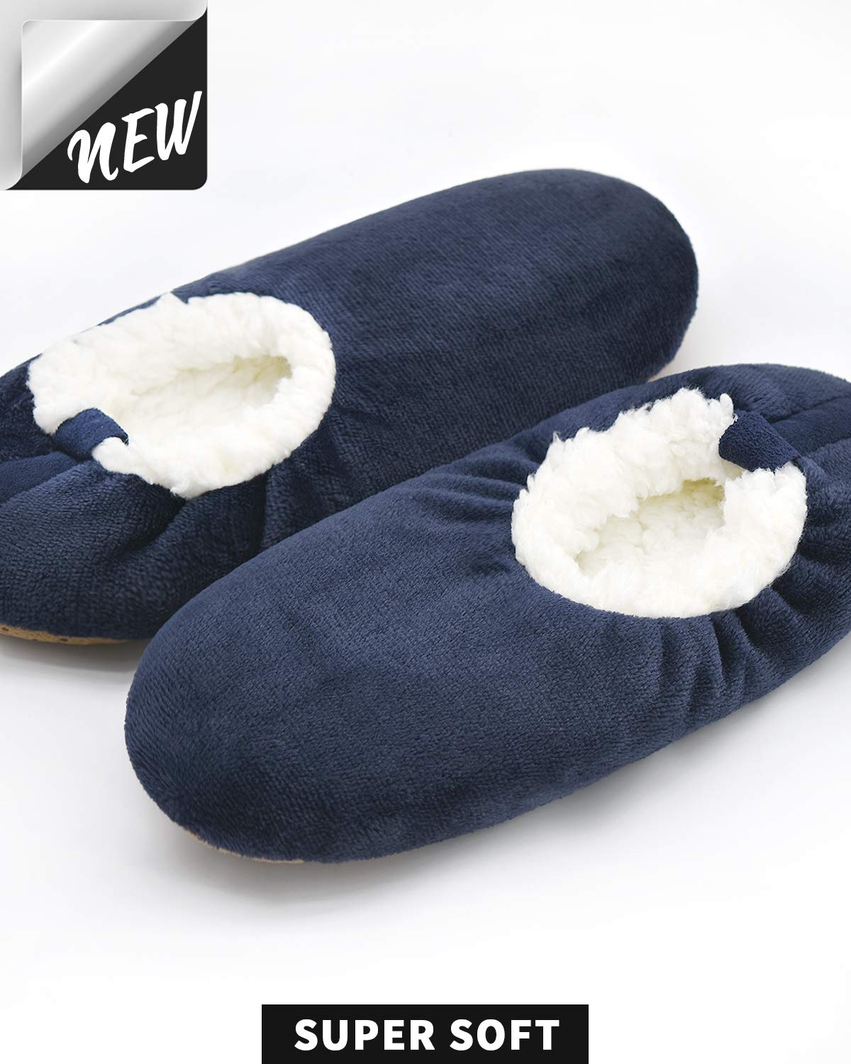 Panda Bros Mens Slipper Socks Low Cut Super Soft Warm Home Sock with Non-Slip Indoor Slipper Shoes Socks
