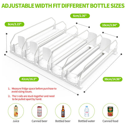 Drink Organizer for Fridge, Soda Can Dispenser for Refrigerator, Automatic Drink Dispenser for Fridge Holds up to 25 Cans, 5 Row