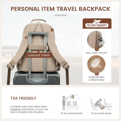 LOVEVOOK Laptop Backpack for Women with Pouch Pocket for Large Capacity Cup,15.6 Inch Backpack Womens Travel Backpack, Waterproof Laptop Computer Bag for Work Business Backpack College Teacher