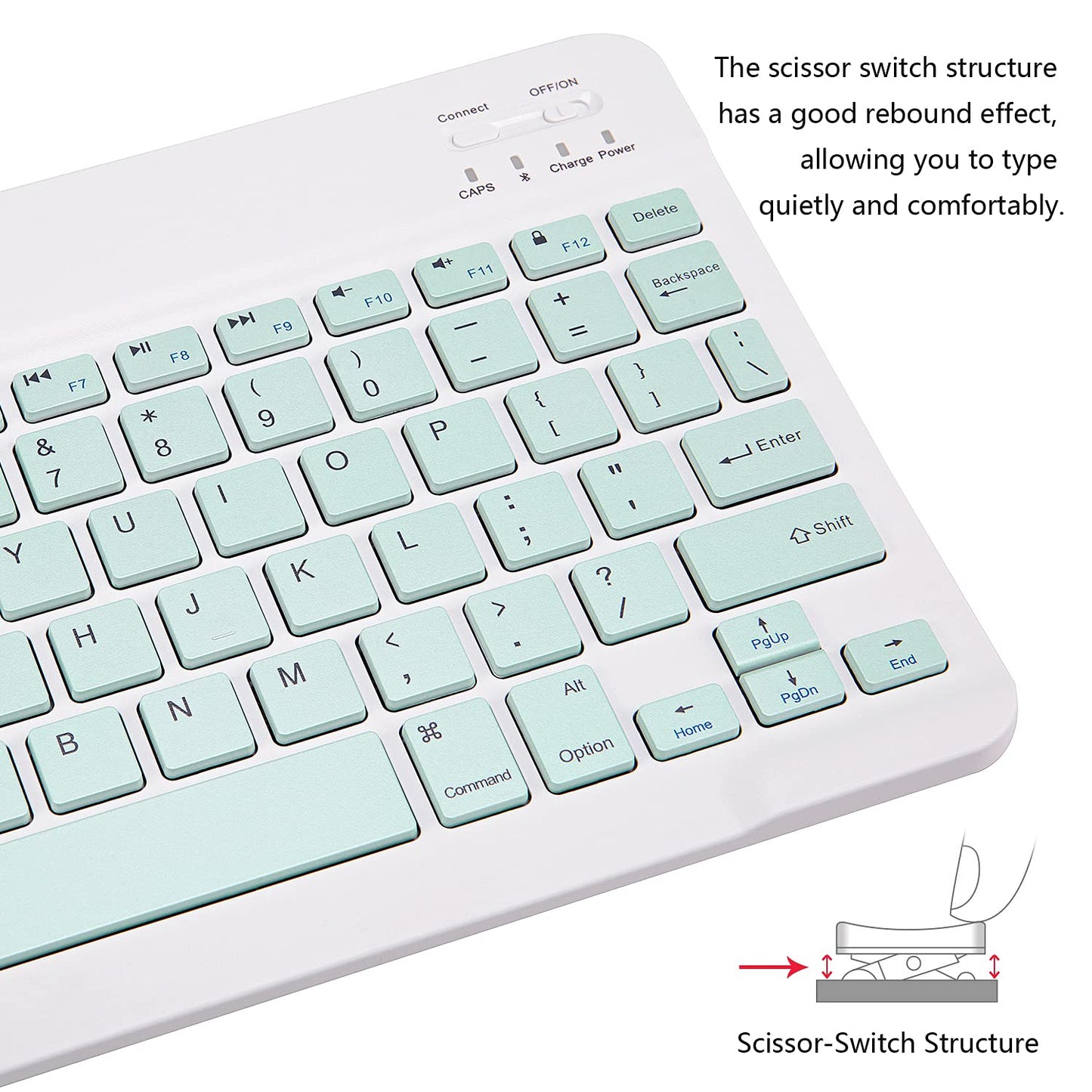 Ultra-Slim Bluetooth Keyboard Portable Mini Wireless Keyboard Rechargeable for Apple iPad iPhone Samsung Tablet Phone Smartphone iPadOS iOS Android (10 inch Black)
