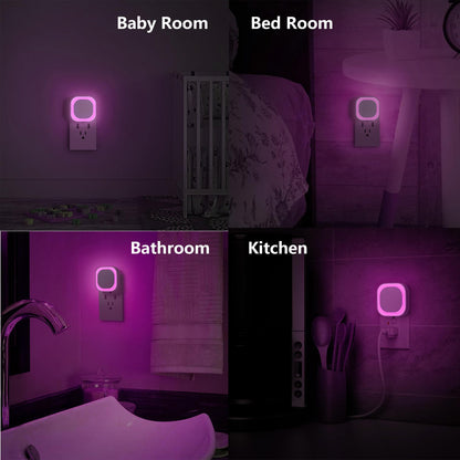 2 Pack Plug in Amber Night Light, Auto Dusk to Dawn, Soft Glow, Dimmable, Diffused Light, LED Lights for Bedroom, Kids, Bathroom, Sleep, Baby Nursery, Toddler, Hallway, Kitchen, Home Decor