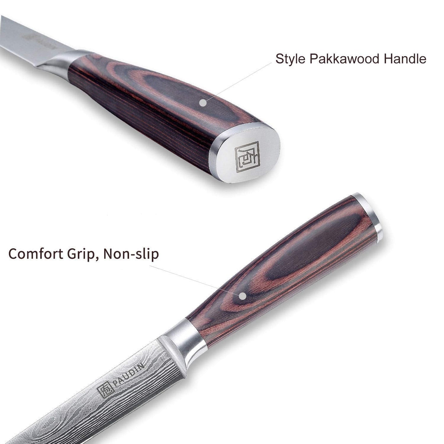 PAUDIN Utility Knife, Kitchen Knife 5 Inch, High Carbon Stainless Steel, Multipurpose Paring Knife for Fruit and Vegetable Cutting with Wooden Handle, Premium Gift Box