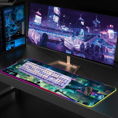 Imegny RGB Mouse Pad, XXL LED Gaming Mouse Mat Heavy Duty Anty Slip 35.4 * 15.7 Inches greencity