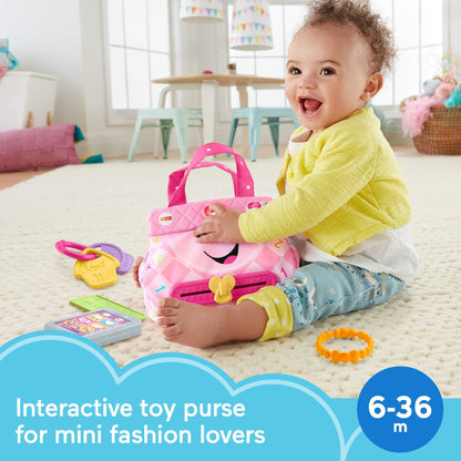 Fisher-Price Baby & Toddler Toy Laugh & Learn My Smart Purse with Lights, Learning Songs & 5 Accessories for Infants Ages 6+ Months