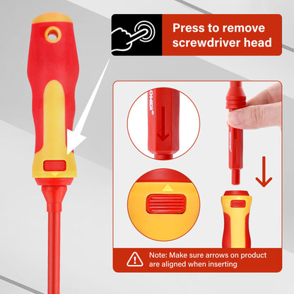 MAXPOWER 12 Piece Insulated Electricians Screwdriver Set with Rubber Handle, Magnetic Tips | 1000V | Ideal for Electrical, Home and DIY Projects
