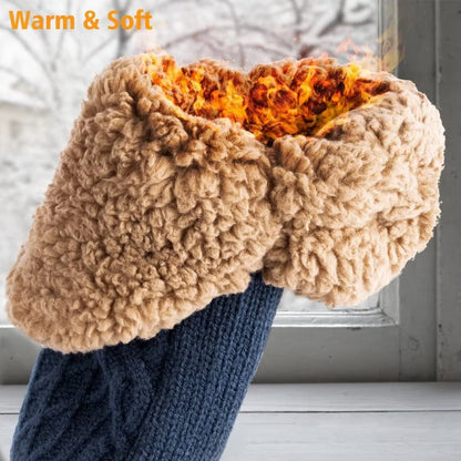 Mulor Slipper Socks for Men & Women Fluffy Slipper Socks with Grippers Non Slip Fleece Lining Heat Holding