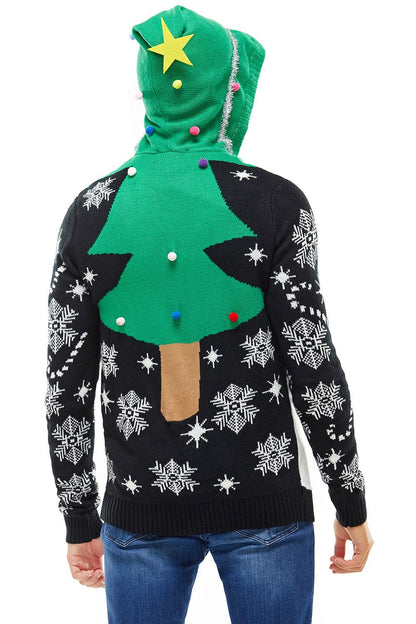 Men`s Ugly Christmas Hoodie for Adult Unisex Women Xmas Hooded Sweater Pullover for Party Festive A Season Star was Born Large