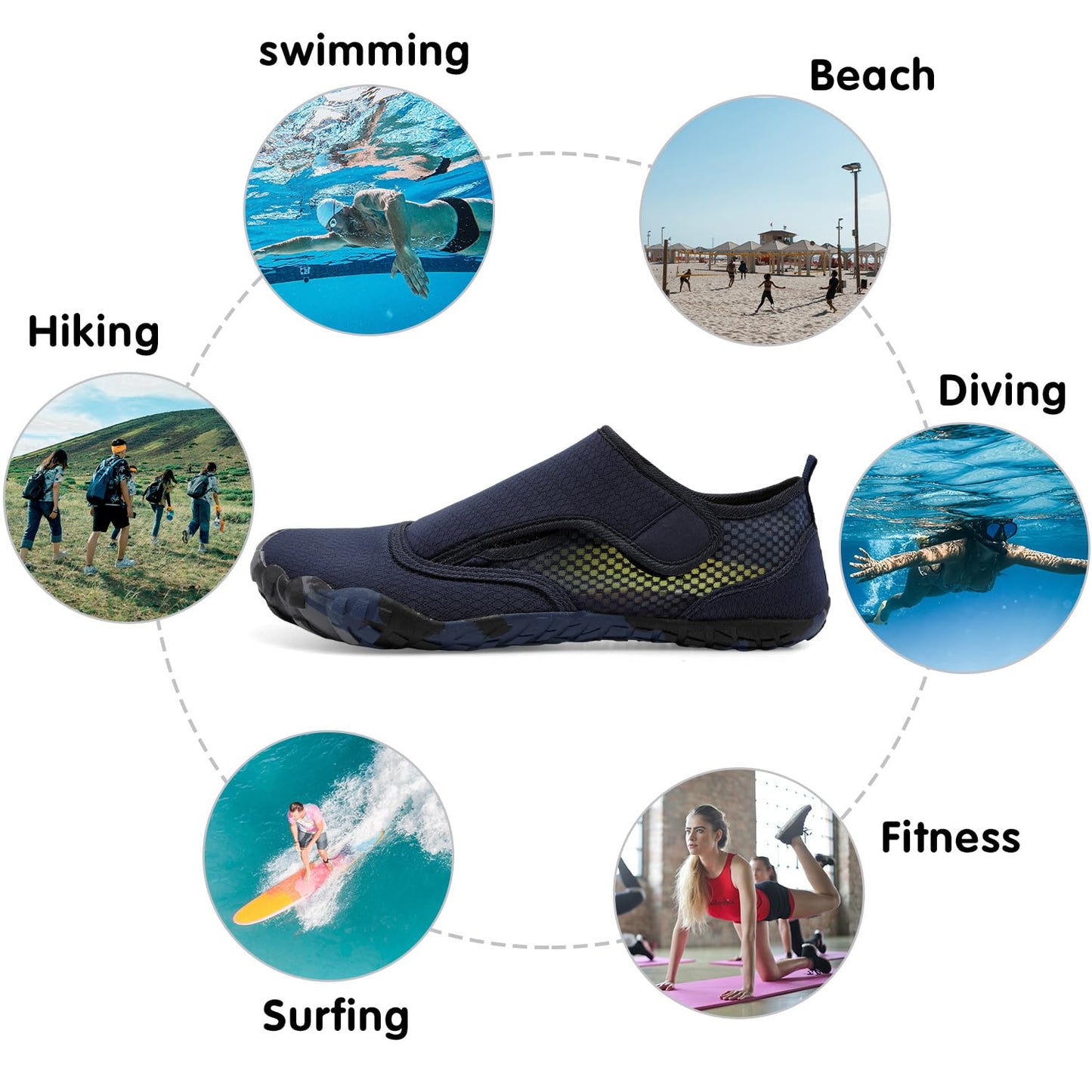 Centipede Demon Womens and Mens Water Shoes Thicken Soles Cozy Breathable Barefoot Athletic Aqua Shoes for Beach Swim Pool Diving Hiking Water Sports 8 Women/6.5 Men