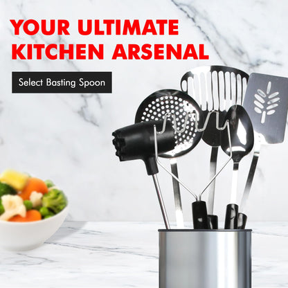 Chef Craft Select Basting Spoon, 12.5 inch, Stainless Steel