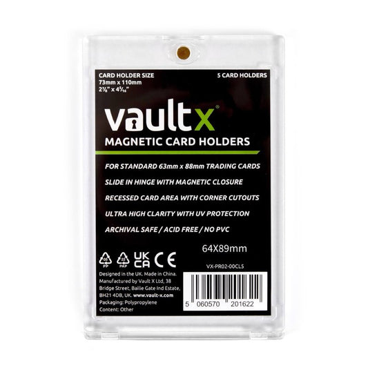 Vault X Magnetic Card Holder 35pt (5 Pack), Clear One Touch Hard Cases, UV Protection, for Trading Cards