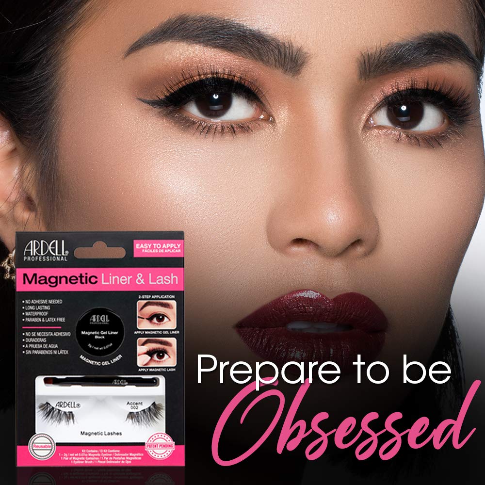 Ardell Magnetic Gel EyeLiner & False Lashes, Accent 002, 1 set, Black
