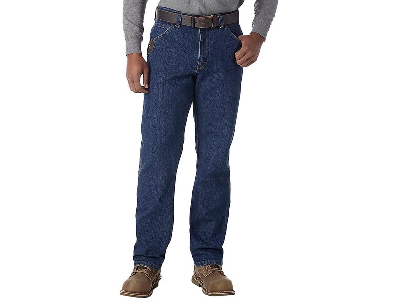Wrangler Riggs Workwear Mens Five Pocket Jeans, Mid Stone, 38W x 30L US