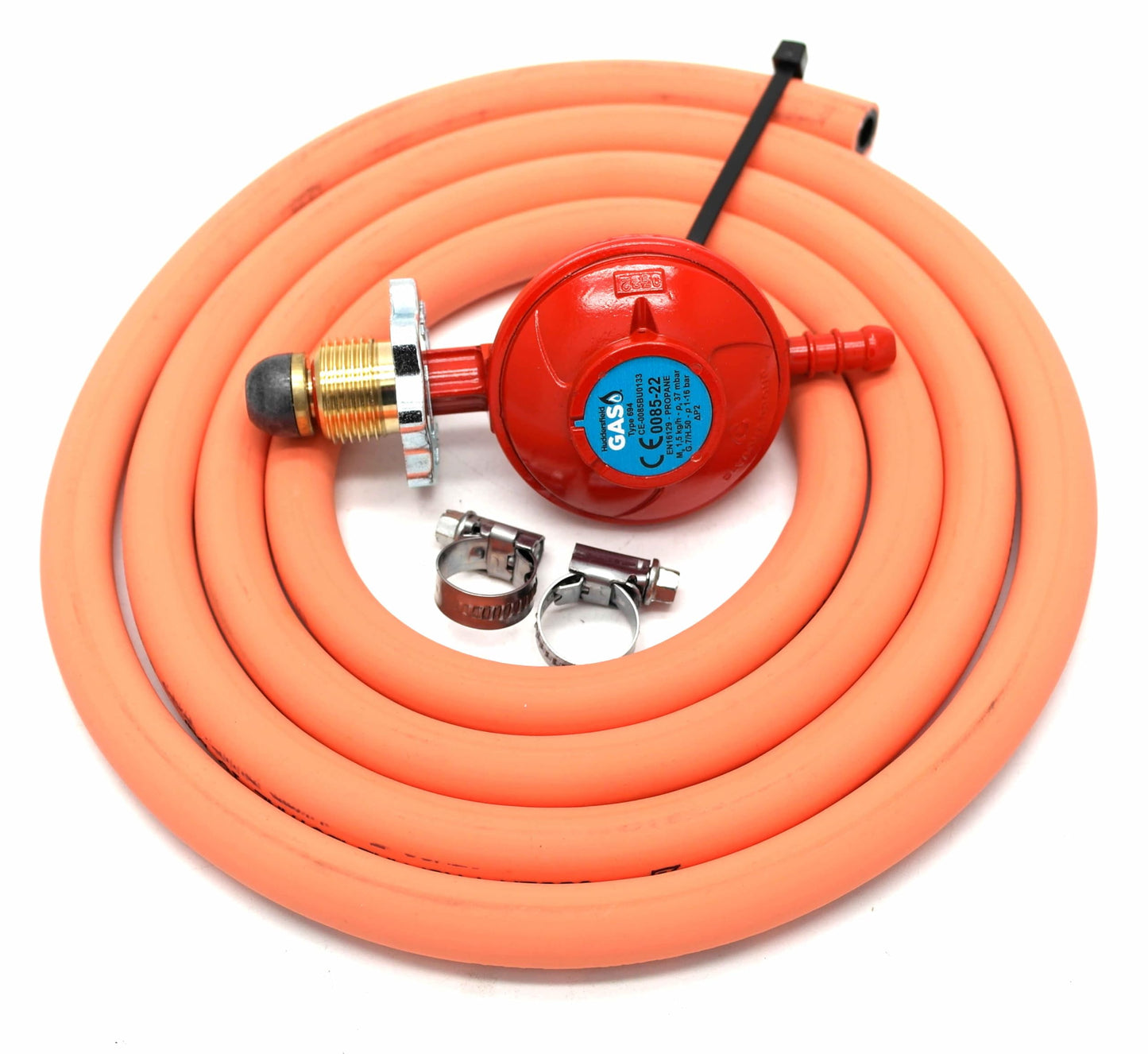 TheSunnyValley Hand-Tight Propane Gas Regulator With 2M Hose + 2 Clips Fits Calor Gas/Flogas