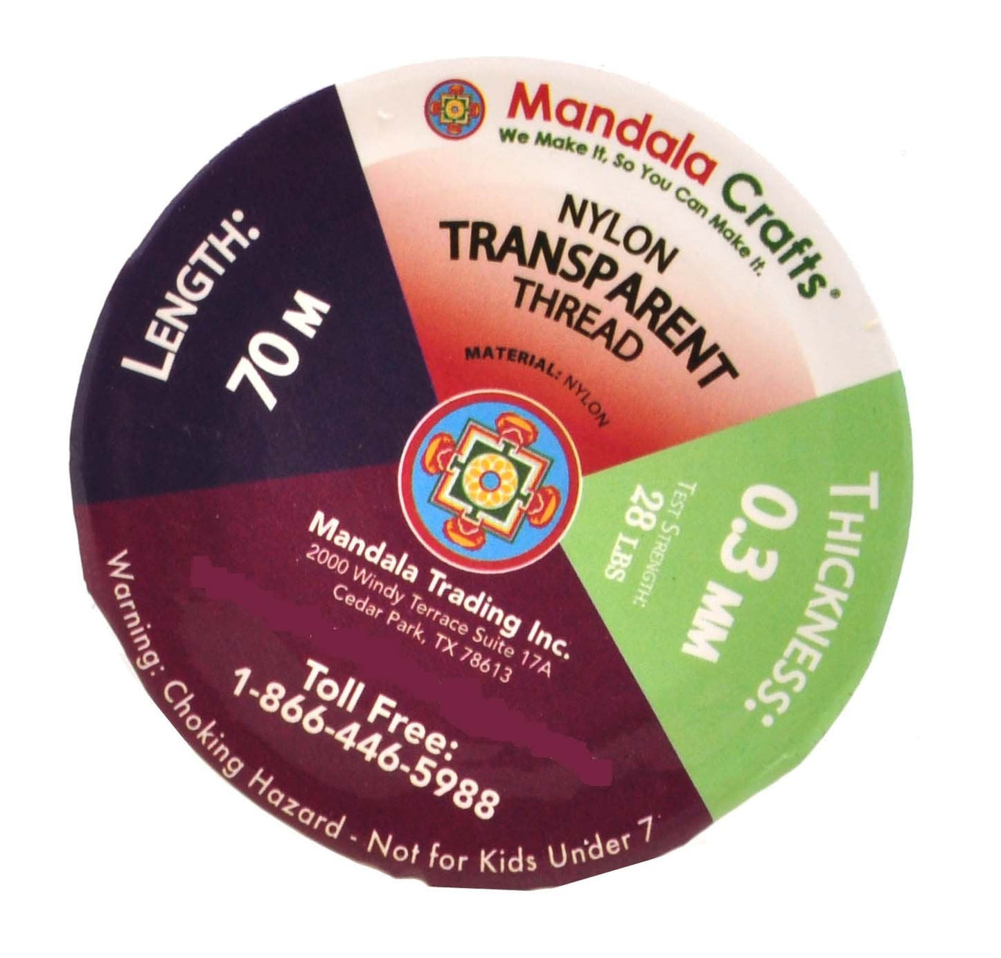 Mandala Crafts 0.3mm Clear Sewing Thread Transparent Nylon Invisible Thread for Sewing Quilting - 306 Yds Monofilament Fishing Line String for Hanging and Wigs