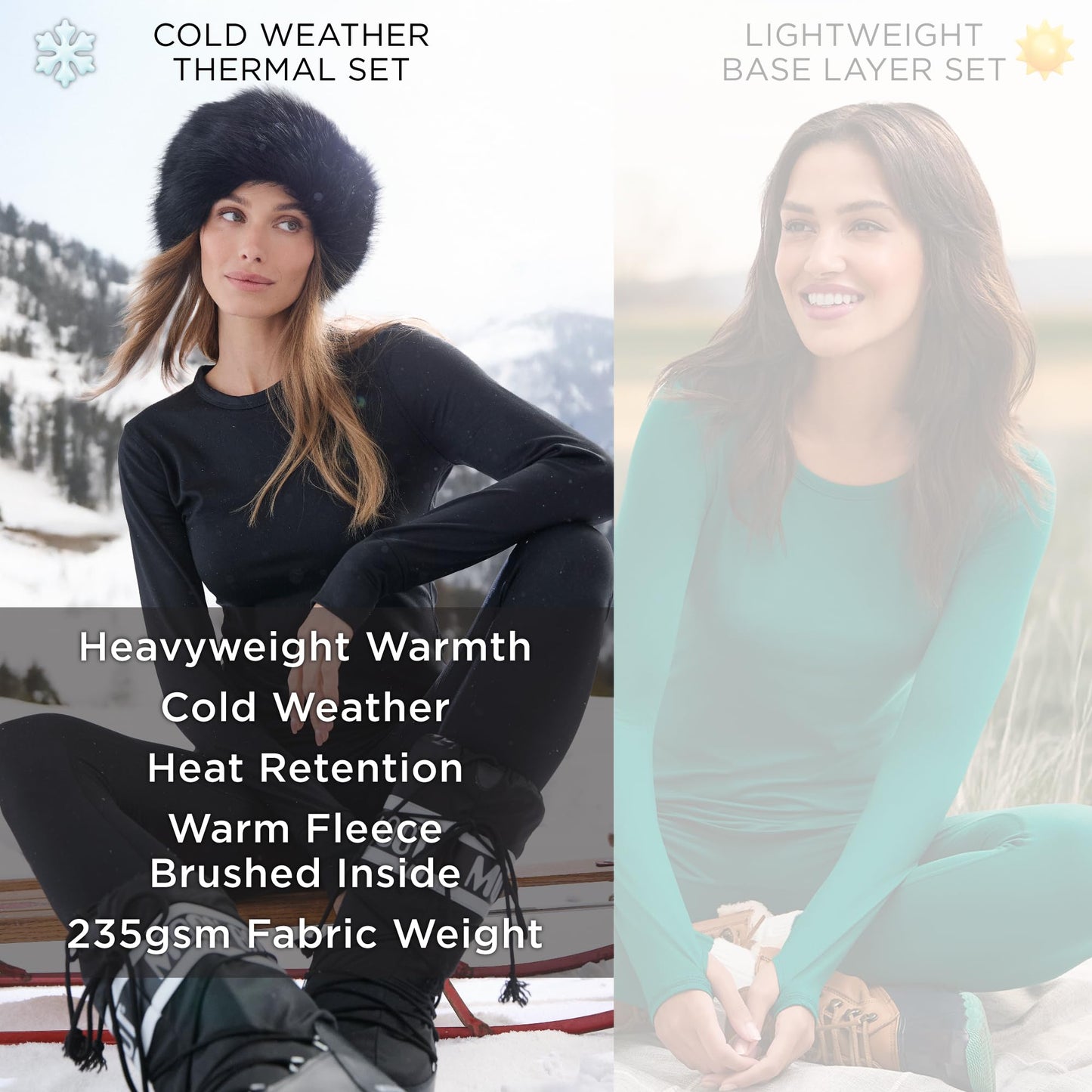 Cuddl Duds Womens Heavyweight Fleece 2 Piece Long Sleeve Thermal Underwear Set – Shirt & Leggings Base Layer for Cold Weather Winter Clothing Long Johns Lounge Sets for Women, Chocolate Brown, XXS