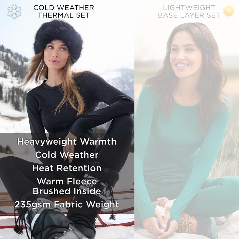 Cuddl Duds Womens Heavyweight Fleece 2 Piece Long Sleeve Thermal Underwear Set – Shirt & Leggings Base Layer for Cold Weather – Winter Clothing Long Johns Lounge Sets for Women, Purple, XL
