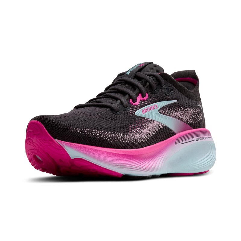 Brooks Women’s Adrenaline GTS 25 Supportive Running & Walking Shoe - Black/Cyber Pink/Iced Aqua - 6.5 Medium