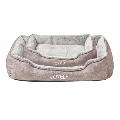 JOYELF Dog Bed Washable Calming Pet Bed, Anti Anxiety Cat Bed & Sofa, Cute Plush Pet Bed for Small Dog and Cat - Small Rectangle