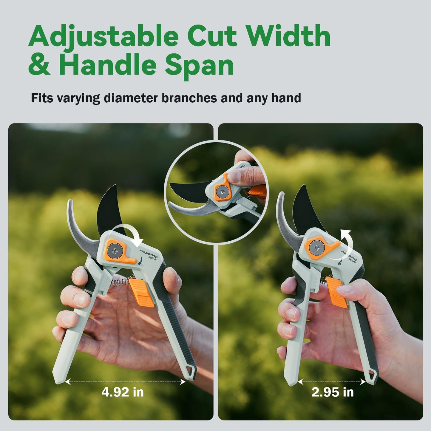 PrunePro Pruning Shears Gardening Scissors Set Professional Hand Pruner Sharp Stainless Steel Blade Garden Scissors Plant Flower Garden Clipper