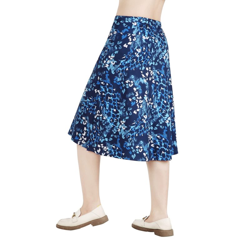Skorts Skirts for Women Knee Length Midi SkirtsBlue Black S