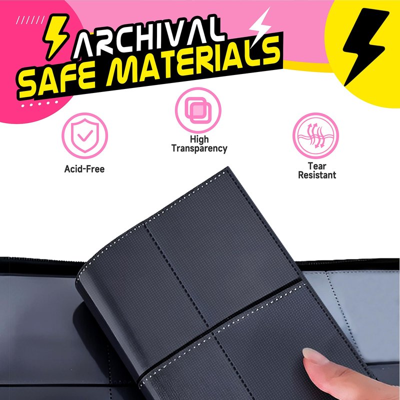 Trading Card Binder 4 Pocket,400 Pocket Card Collection Binder with 50 Removable Sleeves,PU Waterproof Top Card Book,3-Ring Zipper Collectible Trading Card Album for MTG/TCG/Card Holder Gift（Pink）
