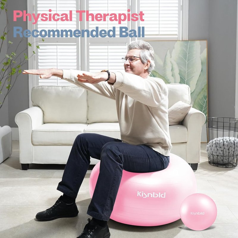 Exercise Ball - Extra Thick Anti-Burst Yoga Ball for Stability | 4 Sizes Available for Home, Gym & Office Use
