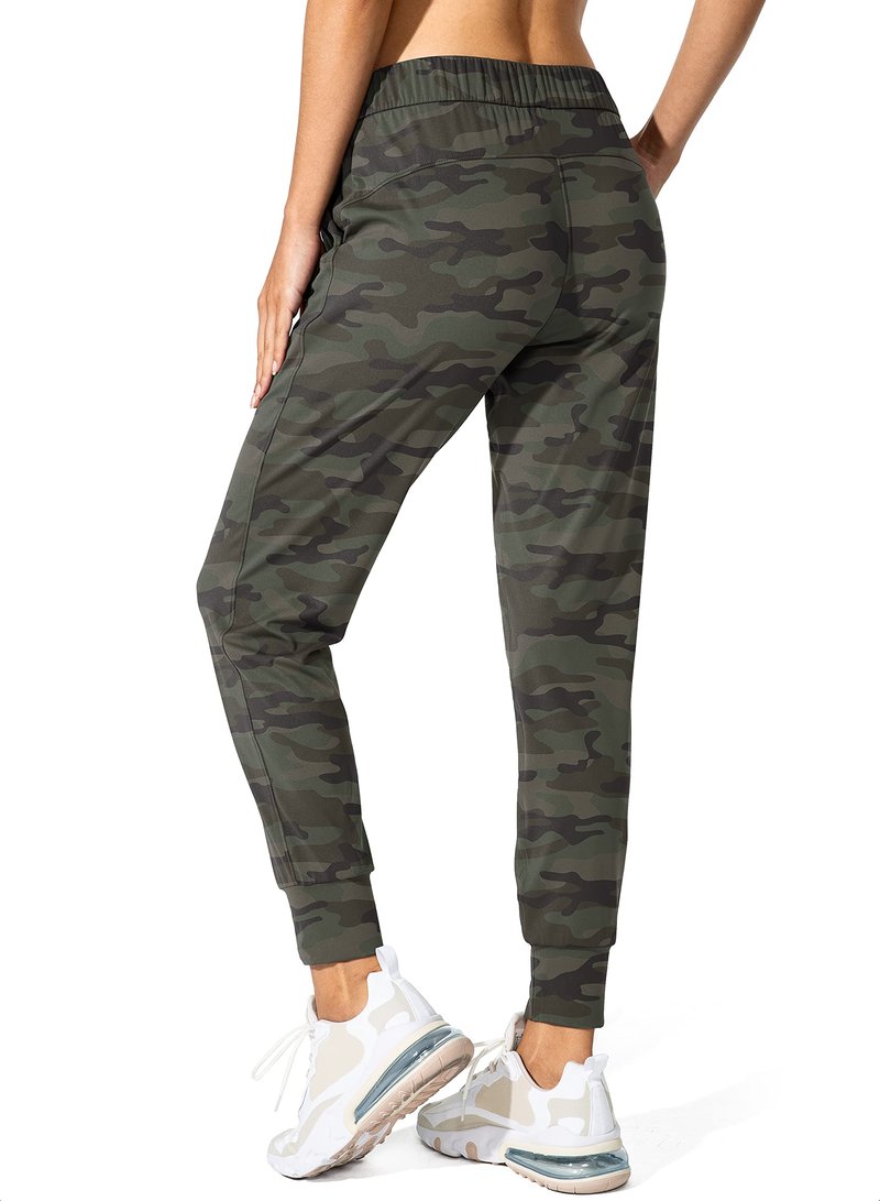 SANTINY Women's Joggers Pants Pockets Drawstring Running Sweatpants for Women Lounge Workout Jogging(Camo Dark Olive Multi__S)