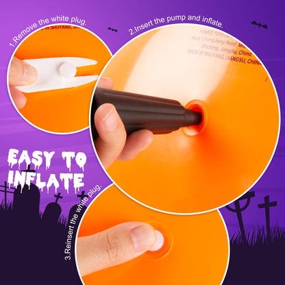 PlayZap Hopper Balls for Kids 3-8, Halloween Orange 18 Inches Bouncy Ball with Handle, Pumpkin Inflatable Bouncing Jumping Toys, Hippity Hop Toys Girls Boys Gifts