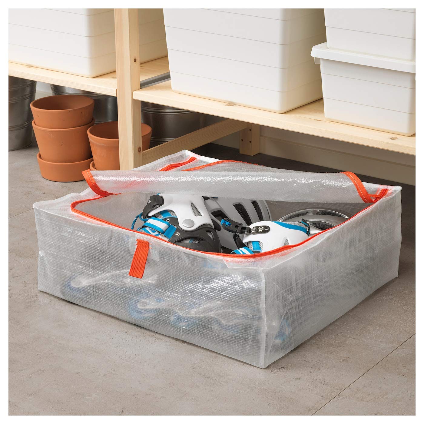 IKEA Parkla Storage Case, 55X49X19 Cm (22X19X7, Polypropylene),Transparent