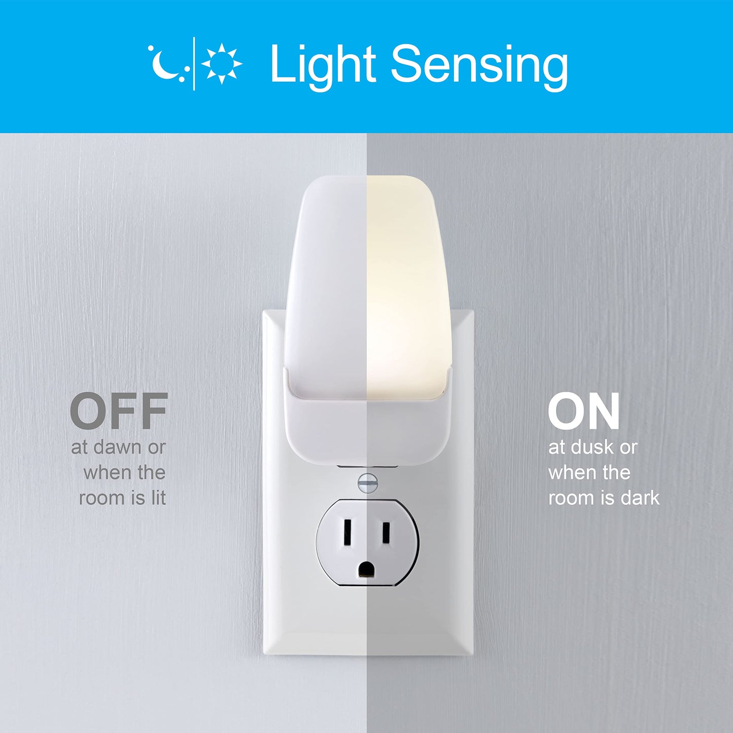GE LED Night Light, Plug-in, Dusk to Dawn Sensor, Warm White, Ambient Lighting, Ideal Kids Adults Nightlight for Bedroom, Bathroom, Nursery, Hallway, Kitchen, 30966, 2 Pack