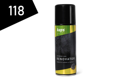 Kaps Renovator, Shoe Spray for Nubuck and Suede, Shoe Care Product for Reviving and Redyeing Nubuck, Suede and Fabric Shoes, 200 ml (118 - Black)