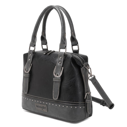 Wrangler Doctor Bag Top Handle Purse Hobo Shoulder Barrel Satchel Handbags for Women, Cannon Black, One Size