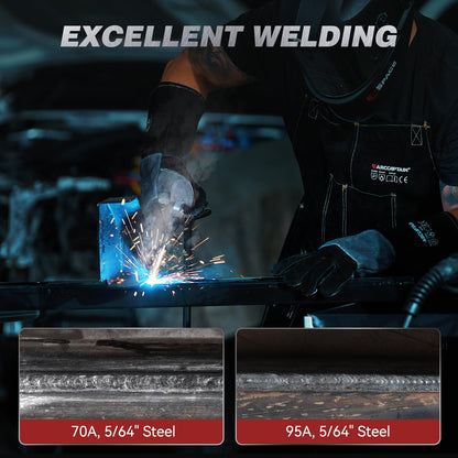 ARCCAPTAIN 130A MIG Welder, 110V Flux Core MIG Welder/Lift TIG/Stick 3 in 1 Welding Machine with Synergy, IGBT Inverter Portable Gasless Welder Equipment with Welding Gun and 2lb Welding Wire