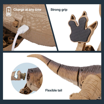 NEXBOX Remote Control Dinosaur Toys for Boys RC Dinosaur Robot T Rex Walking Jurassic Dino Birthday Gift for Kids 3 4 5 6 7 8 9 Years Old Realistic Sounds and Spray