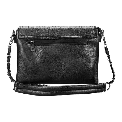 Sibalasi Women Gothic Purse Skull Crossbody bag Rivet Practical Black Shoulder Handbag Halloween purses (A)