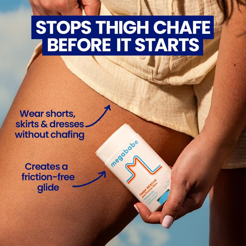 Megababe Thigh Rescue Anti-Chafe Stick | Prevents skin chafe & irritation | Thighs, arms, bra-lines & more | Summer and Hot Weather Essentials | 2.12oz (Pack of 2)